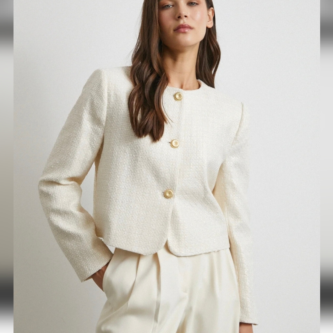 Zara Textured Tweed Blazer Size Xl